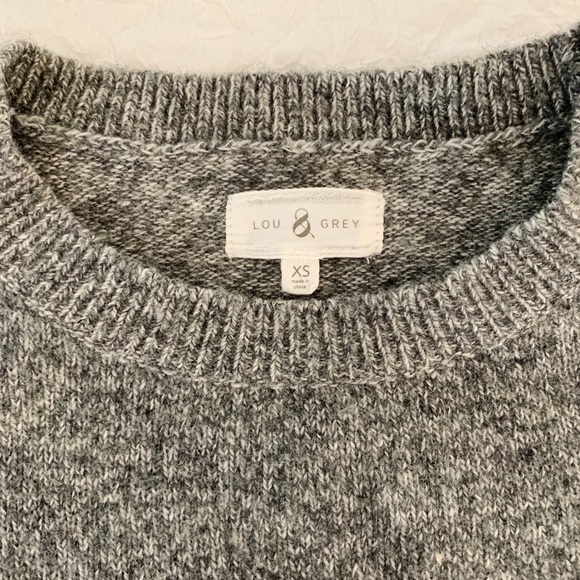 Lou & Grey Asymmetrical Gray Chunky Sweater XS - Picture 3 of 3